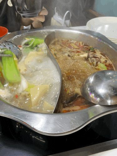  삼산동샤브샤브 산청자매훠궈에서 친구랑 저녁 호로롭호로롭