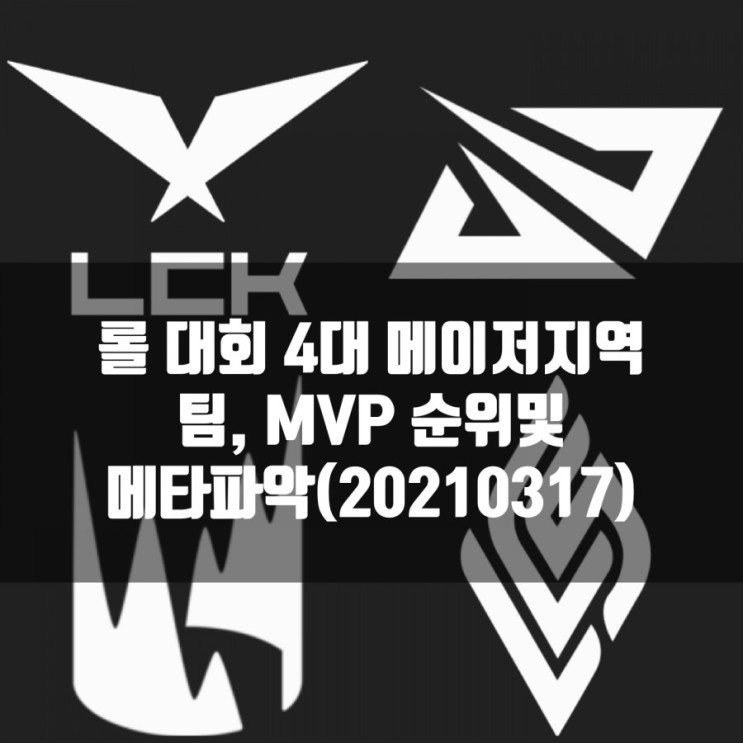 LCK, LPL, LEC, LCS 순위및 플레이오프 진출팀(20210317)