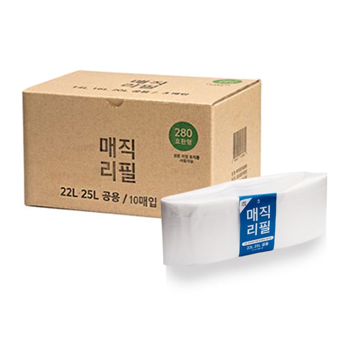 가성비 좋은 매직리필 휴지통 22L/25L 전용 280시리즈 리필봉투, 10매(로켓배송) 좋아요 가성비 좋은 매직리필 휴지통 22L/25L 전용 280시리즈 리필봉투, 10매(로켓배송) 좋아요