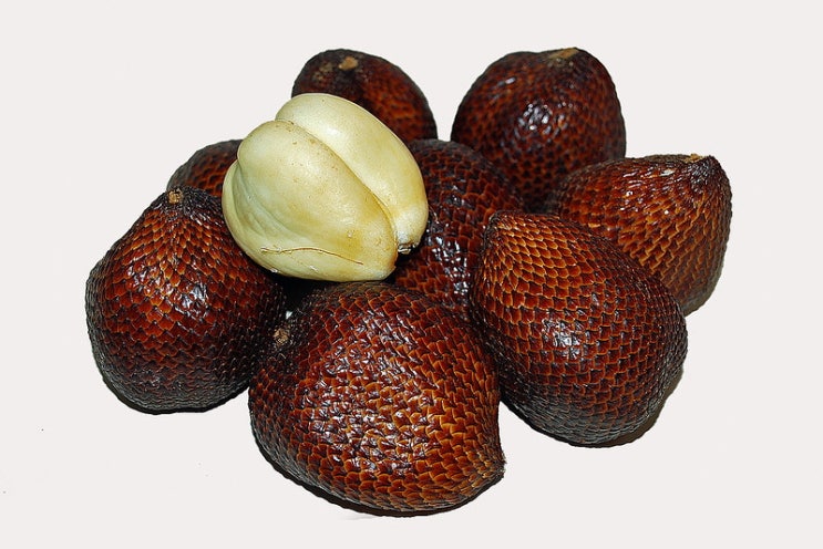 라오스 동남아 과일 채소 뱀 껍질을 닮은 살라크 salak snake fruit 효능 먹는방법 부작용