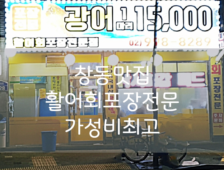 창동맛집 창동회포장전문 광어15000/창동횟집/가성비맛집