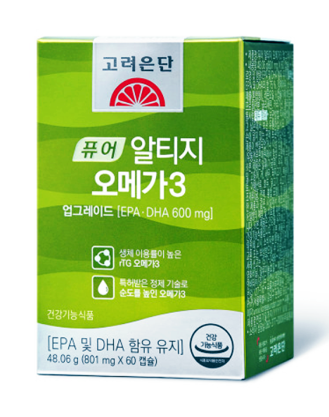  [고려은단]퓨어 rtg알티지 오메가3/식물성 캡슐(효능·복용법)