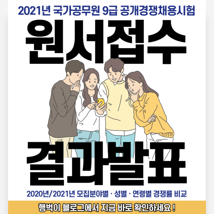  2021 국가직 9급 공무원 시험 원서접수 결과발표!_20/21년 모집분야별·성별·연령별 경쟁률 비교