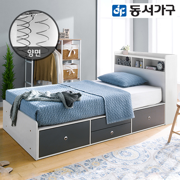 많이 찾는 동서가구 미휴화이트 수납헤드 깊은서랍 슈퍼싱글 침대 (매트리스포함) DF638732, 화이트 추천해요