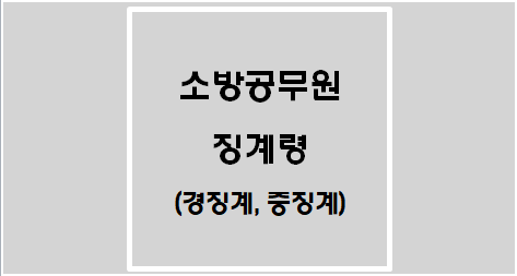  [소방공무원 징계령] 경징계와 중징계