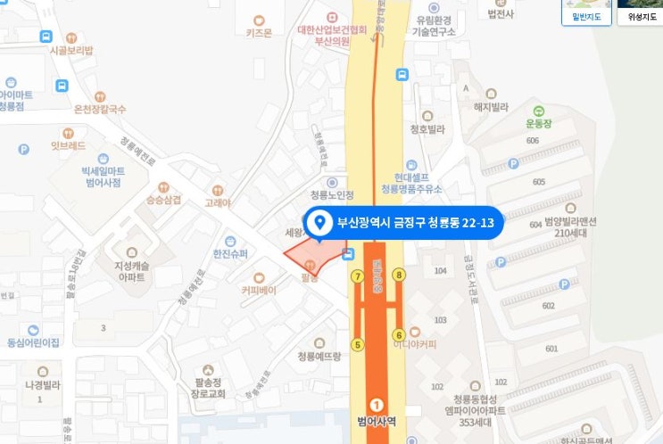  부산 중앙대로(산업도로)변 범어사역 7번출구 인근 상업지 매매