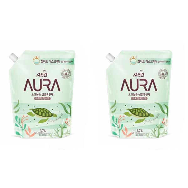 선택고민 해결 샤프란 AURA 고농축 섬유유연제 스모키머스크 리필, 1.7L, 2개 추천해요 선택고민 해결 샤프란 AURA 고농축 섬유유연제 스모키머스크 리필, 1.7L, 2개 추천해요