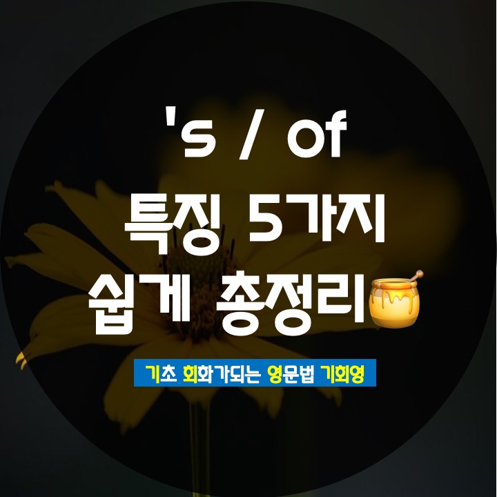  's 와 of 특징 5가지 쉽게 비교 정리 - 기회영 영어