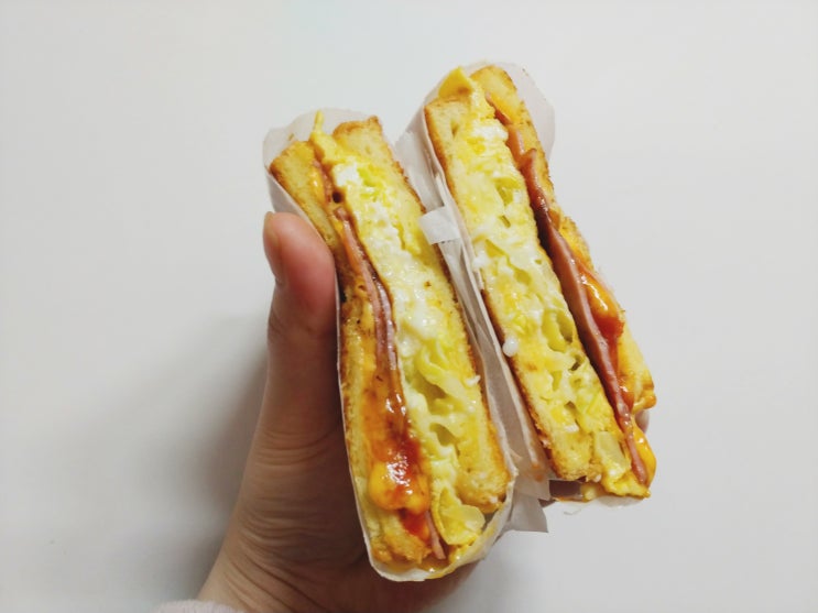  바쁜 아침, 간단하게 '원팬토스트' 접어 만든(?) 토스트' 만들기 -푸드팁