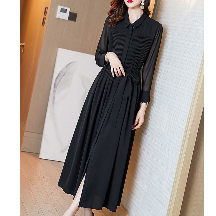 요즘 인기있는 1+2 행사제품 1+2 아닐시 전액환불 무료반품 (M~4XL까지) 쉬폰 블랙 긴팔 롱 원피스 봄 가을 추천합니다 요즘 인기있는 1+2 행사제품 1+2 아닐시 전액환불 무료반품 (M~4XL까지) 쉬폰 블랙 긴팔 롱 원피스 봄 가을 추천합니다