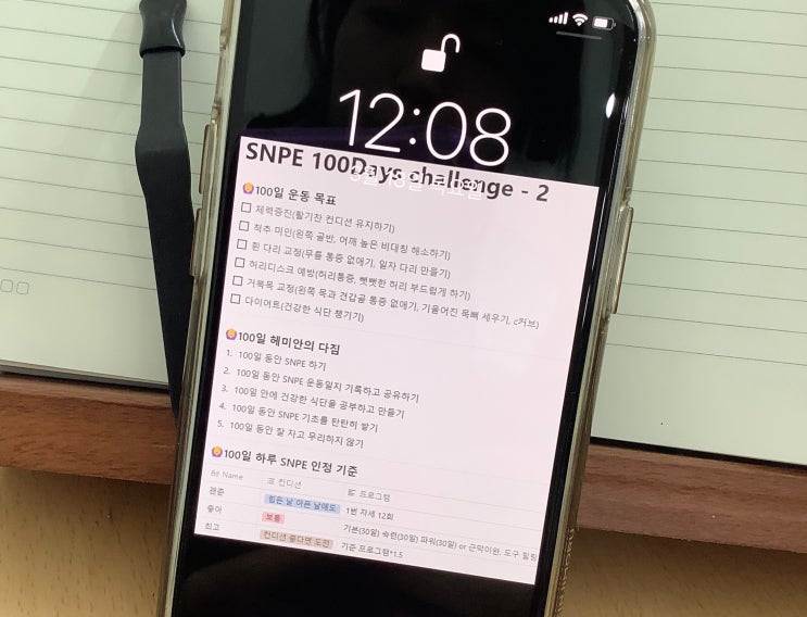  운동 목표 세우기, 노션활용 SNPE 100일 챌린지 Day3