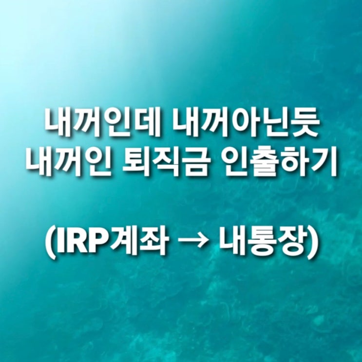  [퇴직금] IRP 퇴직금 내 통장으로 옮기는 방법