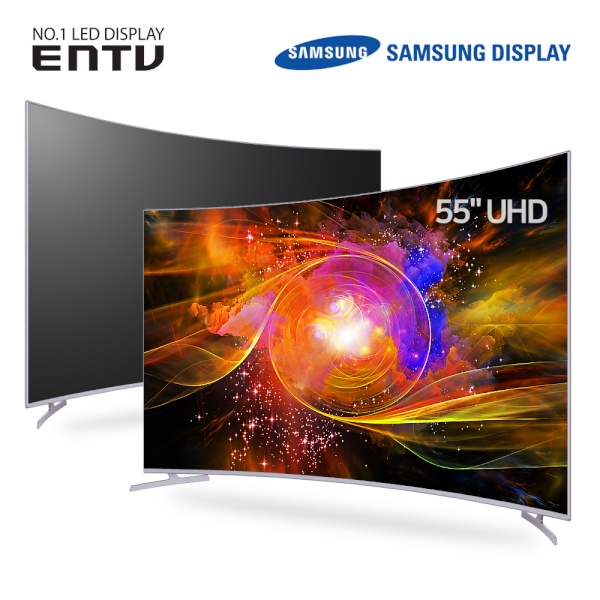 가성비 뛰어난 이엔티비 프리미엄 고화질 텔레비전 55인치 4k UHD LED TV 커브드 스탠드형 기사설치, 스탠드형기사설치 좋아요