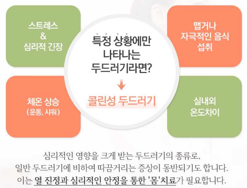 콜린성 두드러기 증상 원인에 따른 치료법은?