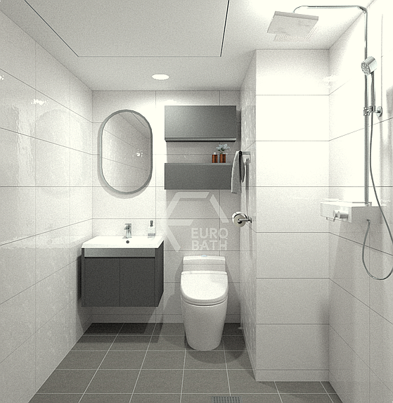 방화동 화장실 리모델링 좁은 오피스텔 블랙&화이트 욕실