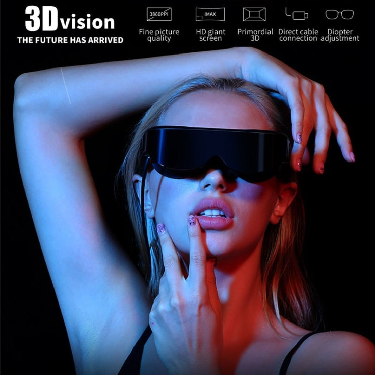 선택고민 해결 2020 최신 베스트 셀러 3D 스마트 풀 HD 가상 비디오 안경 3D 비디오 스마트 안경 영화 게임을위한 스마트 디지털 안경|3D 안경 / VR 안경|, 1개, 3