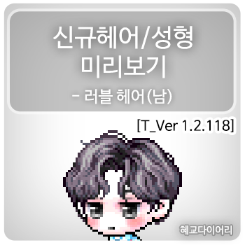  [신규 캐시 T_1.2.118] 메이플스토리 신규 헤어 미리보기 : 러블 헤어(남)