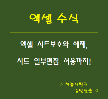  엑셀 시트보호 와 시트보호 해제, 시트 일부편집 허용까지 한번에~!