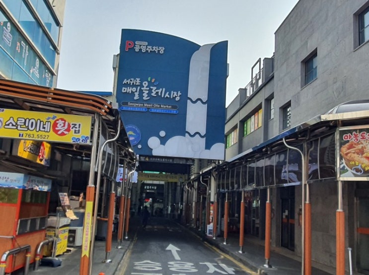  제주 서귀포 매일올레시장 먹거리 중 찾은 숨은 맛집 [아방국수] 흑돼지 고기국수 가성비 초대박