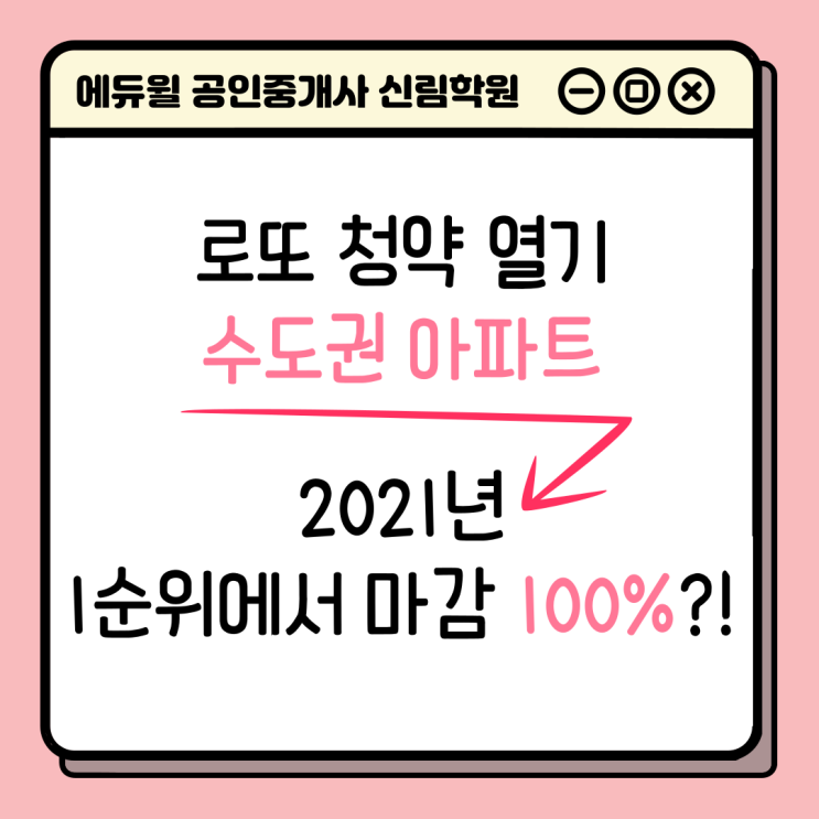  [경제/부동산 NEWS] 당첨되면 로또보다 좋다는 수도권 청약, 2021년 1순위에서 100% 마감됐다!