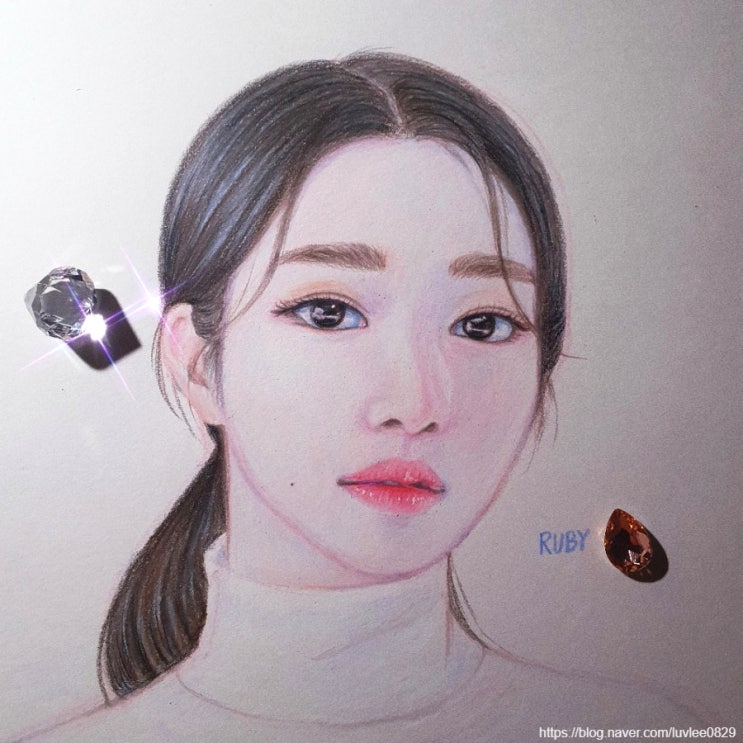 [색연필 인물화] 배우 서예지 화보 팬아트 그림 그리기 