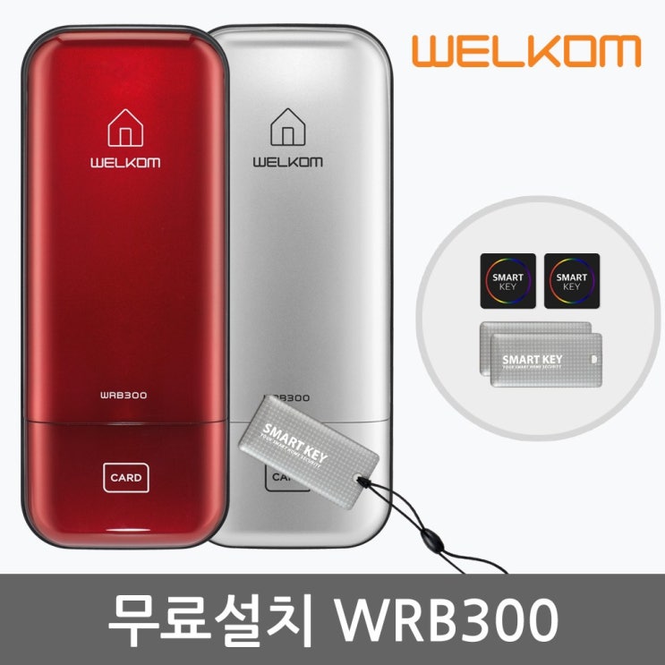 인기 많은 웰콤 [무료설치] WRB300 디지털도어락 카드키4개+번호키 현관문 도어록 현관번호키, -무료설치(A지역)-월요일-WRB300 실버 추천해요