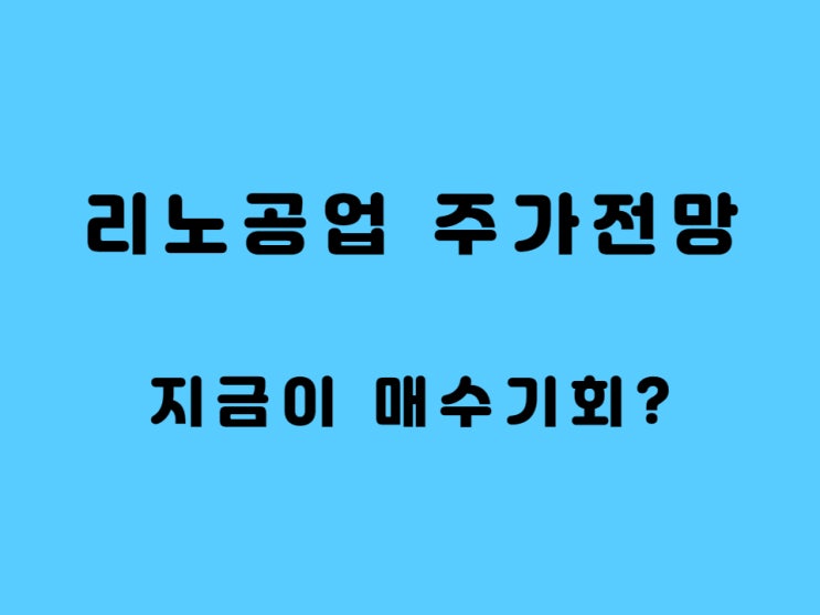 리노공업 주가 전망, 배당금, 실적 공개 - 매수 기회인가