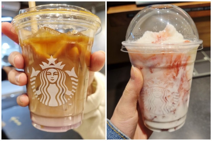  스벅 신메뉴 베르가못 콜드블루라떼, 딸기 딜라이트 요거트 솔직후기(ft.체리블라썸엠디실물)