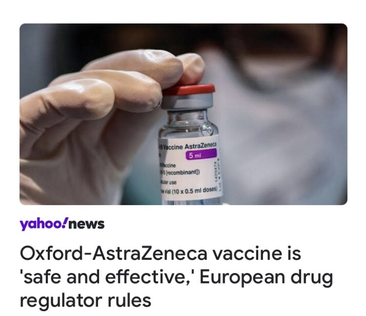  Europe regulators says AstraZeneca vaccine is safe