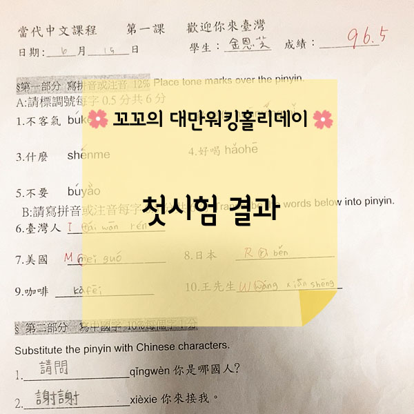  [대만워홀] 첫시험 결과가 나왔다