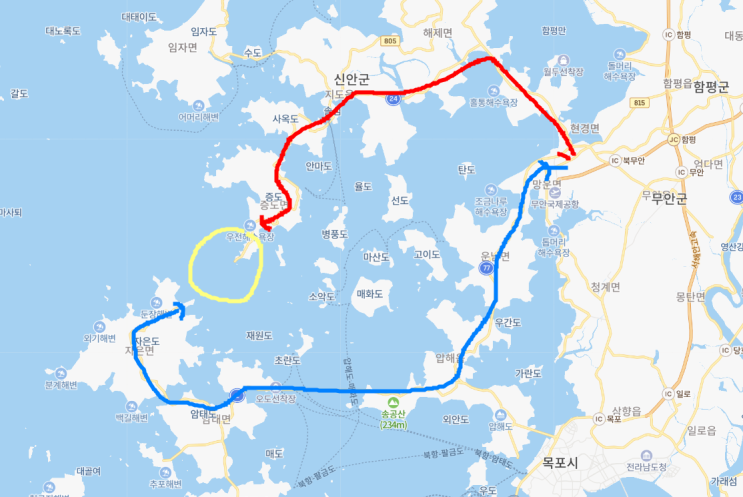  신안여행 차량으로 갈수 없는 자은도에서 증도 배편
