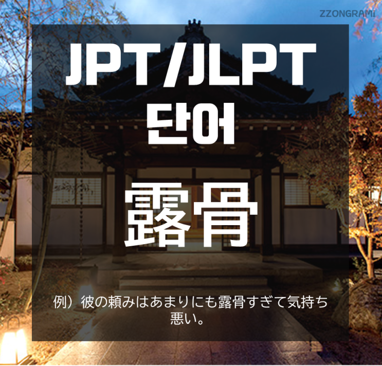 [일본어 공부] JPT/JLPT 단어 : 「露骨」