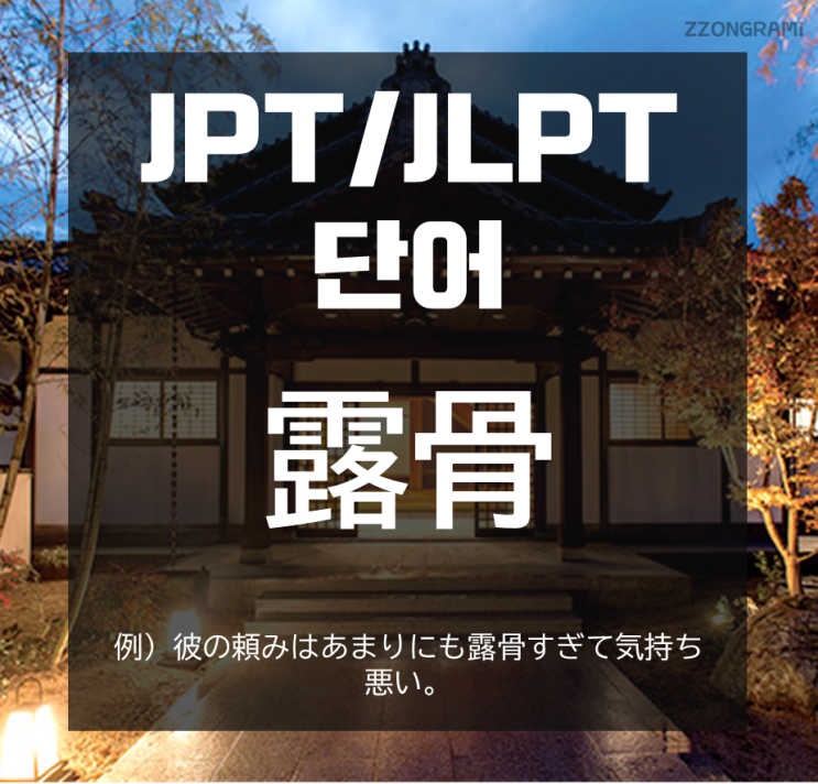  [일본어 공부] JPT/JLPT 단어 : 「露骨」