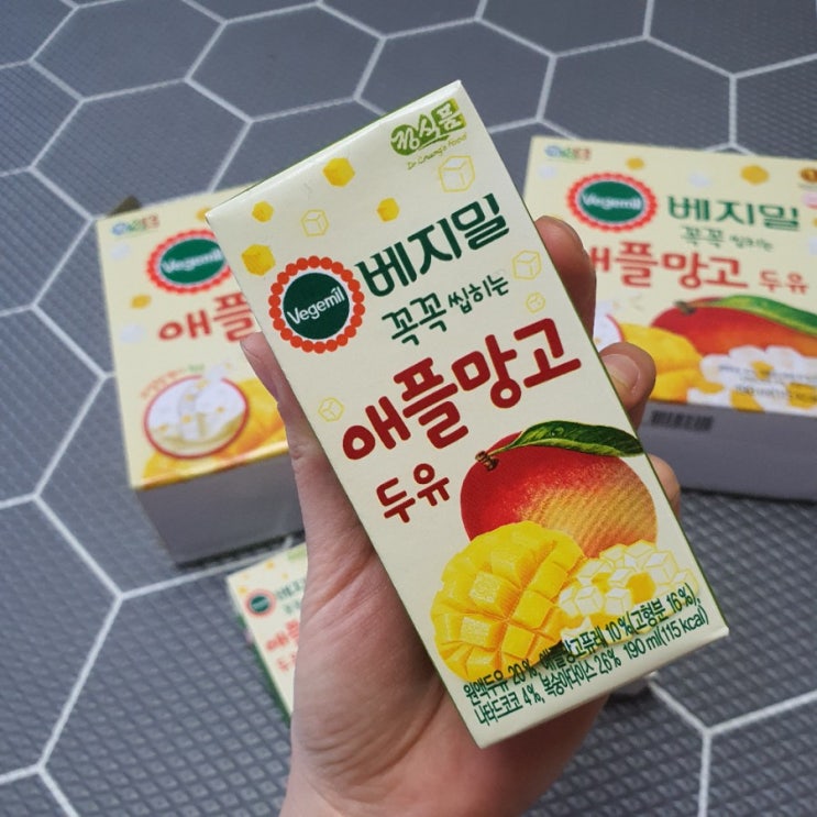  (정식품)꼭꼭 씹히는 #애플망고두유 #애플망고베지밀