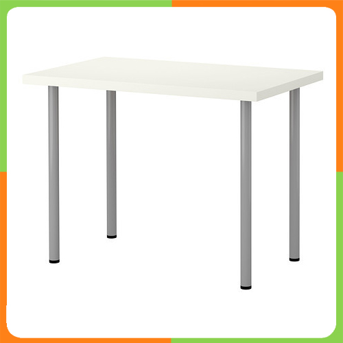 가성비 뛰어난 IKEA LINNMON/ADILS 테이블 100x60 (화이트) /이케아/가구/테이블/책상/탁자/사무/학생/회의, 다리:실버 ···