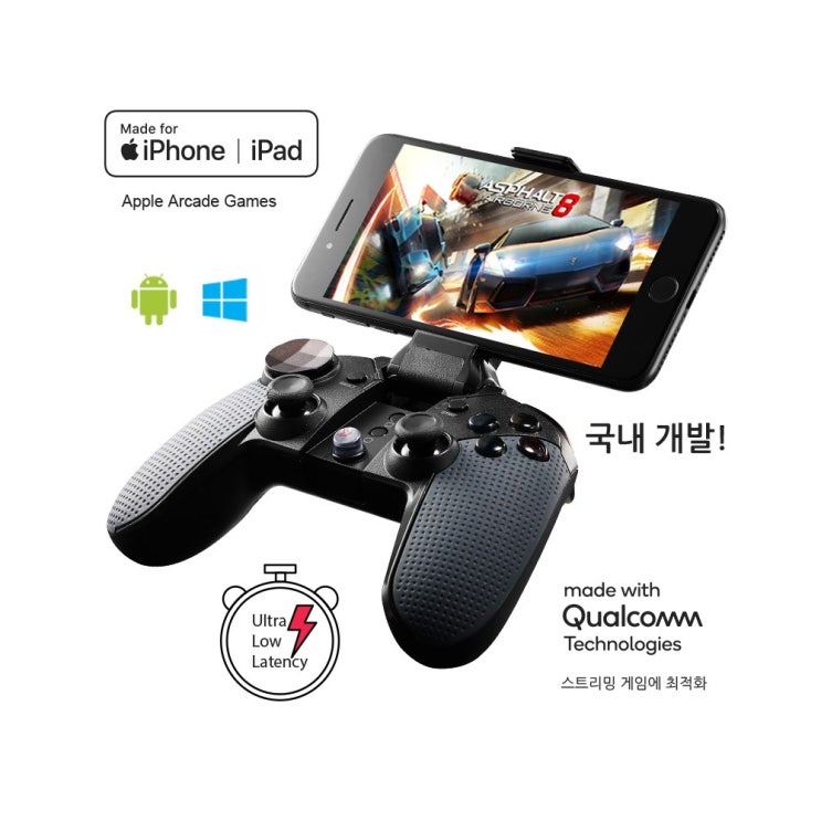 가성비 뛰어난 샥스 S3i 클라우드게임 특화 게임패드 iOS(MFI) Android 윈도우 블루투스 자체 매핑 컨트롤러 조이스틱 ···