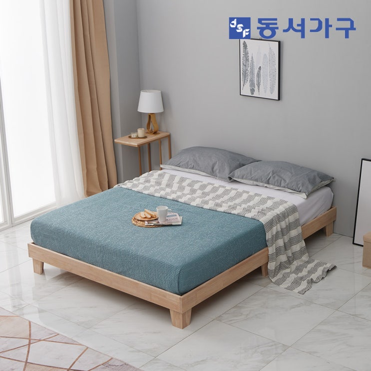리뷰가 좋은 동서가구 우노 원목 무헤드 평상형 퀸 침대프레임 PB1245, 내추럴 ··· 리뷰가 좋은 동서가구 우노 원목 무헤드 평상형 퀸 침대프레임 PB1245, 내추럴 ···