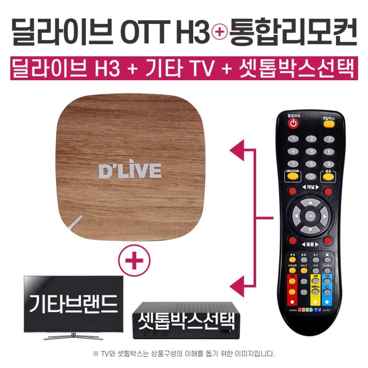 잘나가는 딜라이브 OTT H3+통합리모컨(OTT+TV+셋톱박스 일체형)-기타TV전용, 11.셋탑(CMB) 추천해요