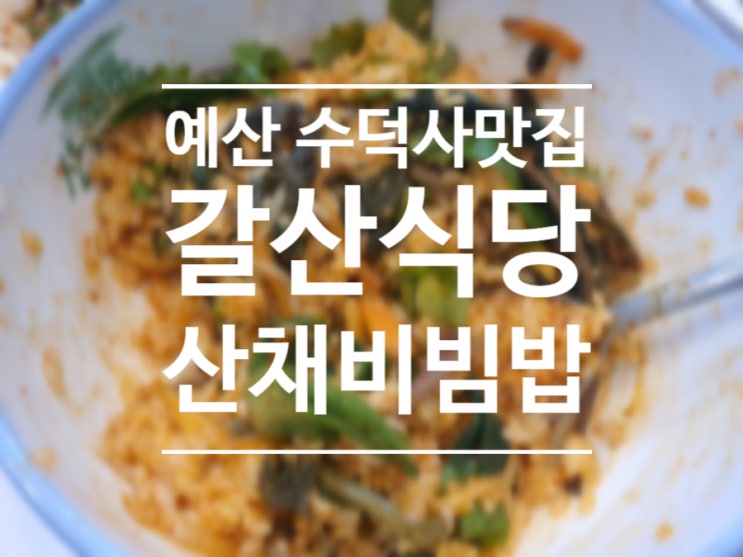  수덕사 맛집 갈산식당 : 산채비빔밥과 된찌먹은 후기