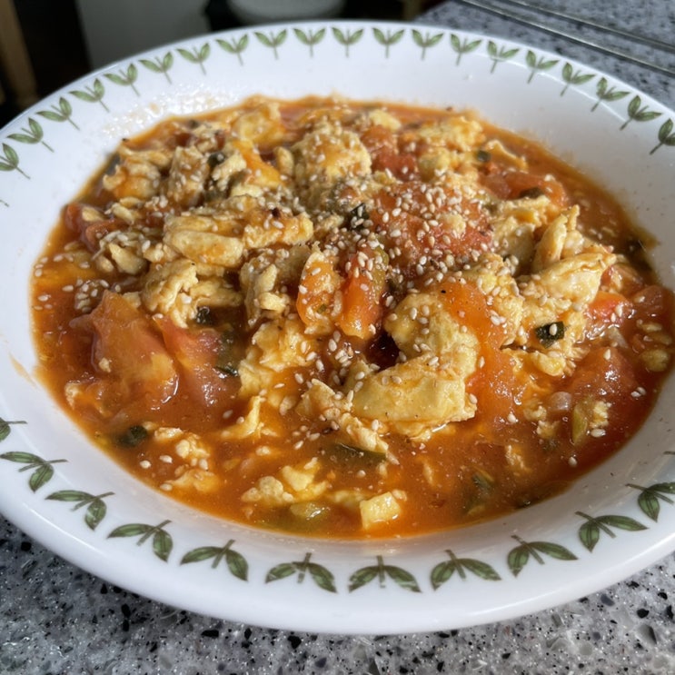  자취생 간단 요리 백종원식 토마토달걀볶음 만드는 법
