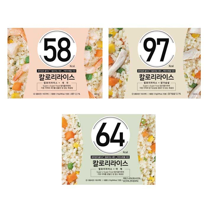 잘팔리는 이룸 저탄수화물식단 컬리플라워 칼로리라이스210g 3팩(새우+닭가슴살+야채), 3팩, 210g ···