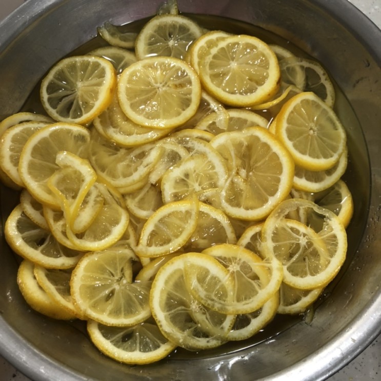 레몬 세척 후 레몬청 만들기
