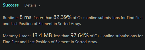 [LeetCode] 34. Find First and Last Position of Element in Sorted Array