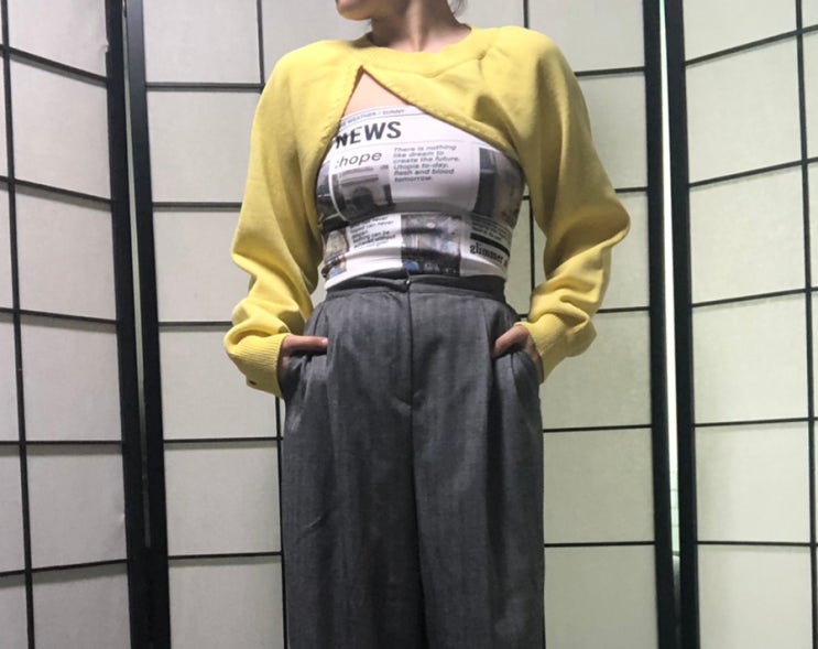  YUSE 유즈 볼레로 니트 BOLERO KNIT TOP 내돈내산