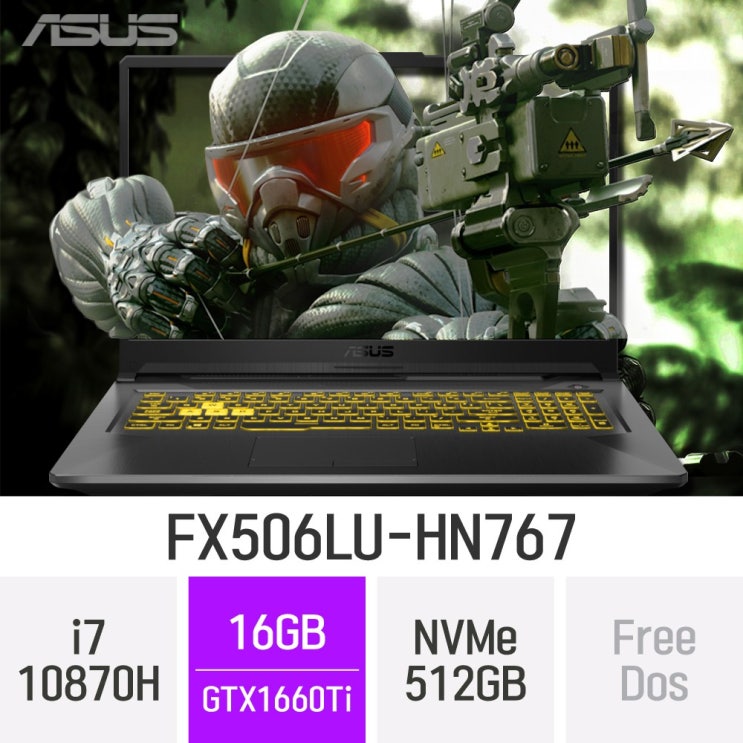 가성비갑 ASUS 게이밍 노트북 TUF Gaming F15 FX506LU-HN767, 16GB, 512GB, 윈도우 미포함 ··· 가성비갑 ASUS 게이밍 노트북 TUF Gaming F15 FX506LU-HN767, 16GB, 512GB, 윈도우 미포함 ···