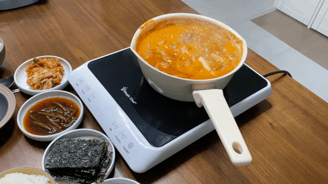 매직쉐프인덕션 1구인덕션렌지 빠르고 강한 화력 좋다