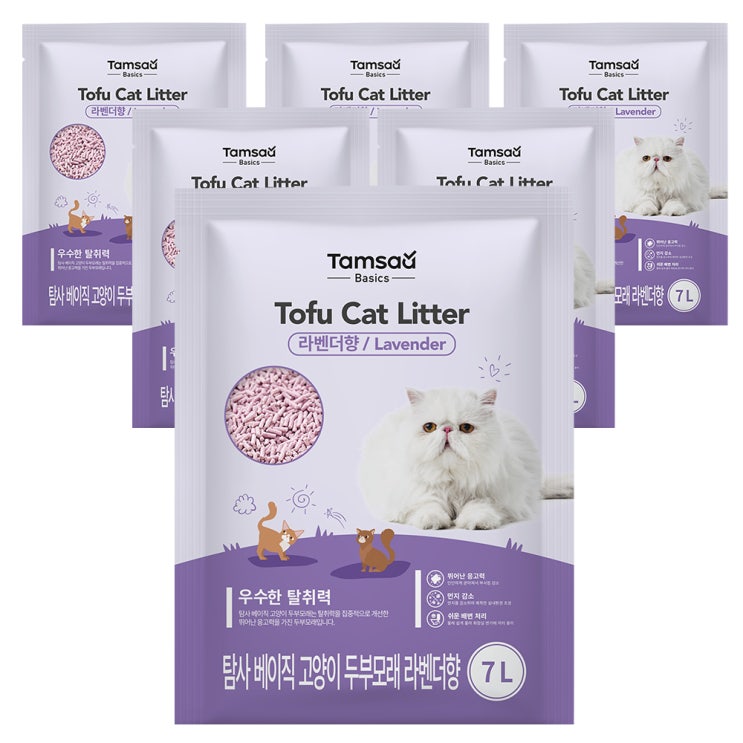 인기있는 탐사 베이직 프리미엄 고양이 두부모래 7L, 라벤더향, 6개 추천합니다 인기있는 탐사 베이직 프리미엄 고양이 두부모래 7L, 라벤더향, 6개 추천합니다