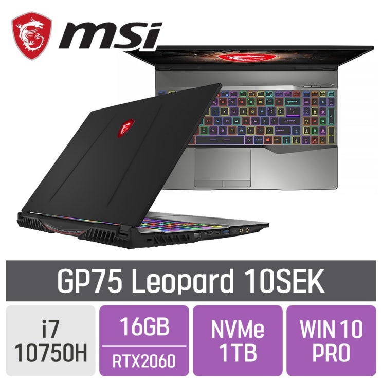 갓성비 좋은 MSI 게이밍 GP75 Leopard 10SEK, SSD 1TB, 포함, 16GB 추천합니다