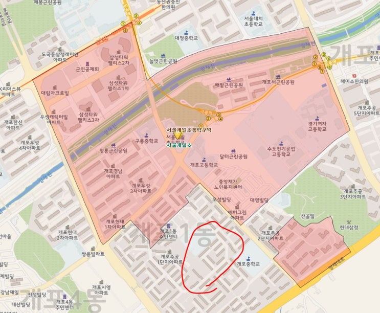  학구도안내서비스 / 통학구역 / 초등학교 배정