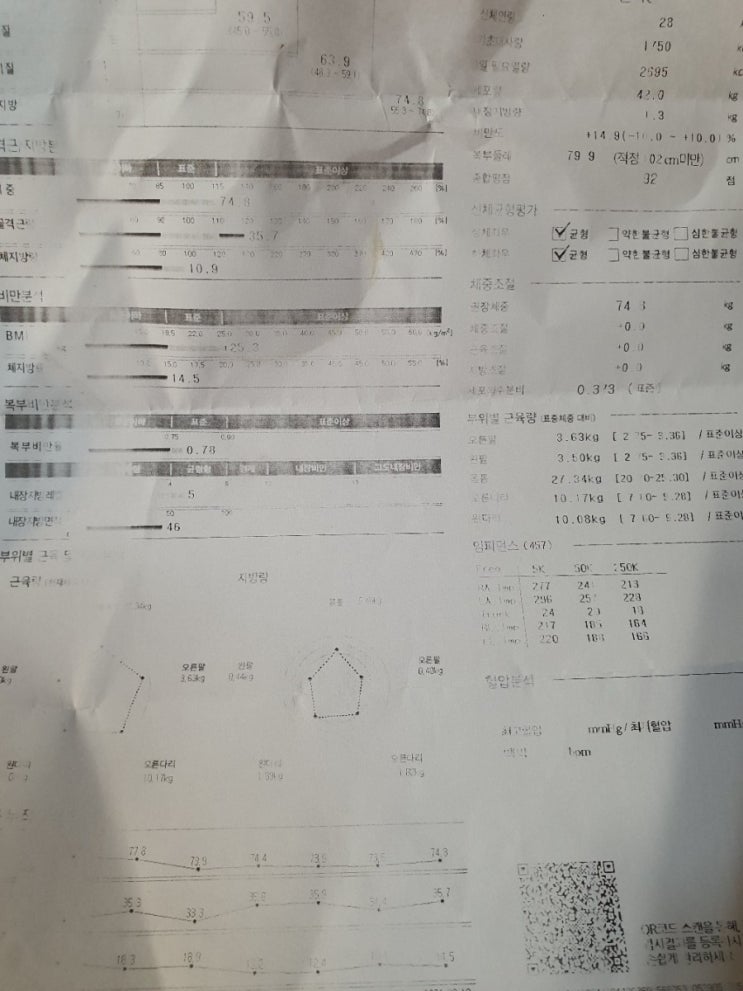  [나의 건강관리] 23주 경과 남자 체지방률 약 15% (눈버림 주의)